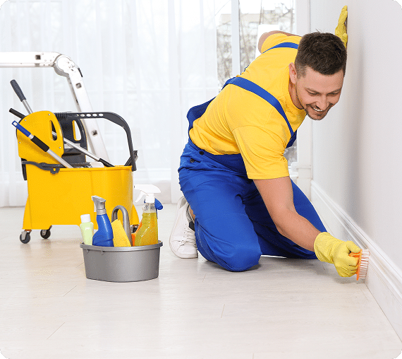Cleaner removing dust and residue after interior painting